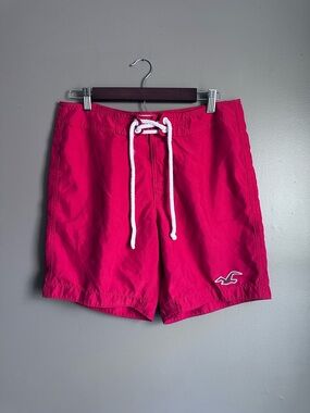 Vintage Hollister Red Swim Trunks Men’s Medium 7” Inseam Unlined Board Shorts